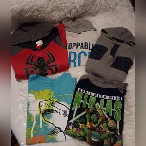 Bundle Boys Clothes Size 7/8 Graphic T-Shirts - Assorted Colors ,5 Pieces